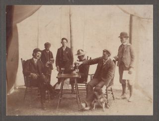 Unidentified Gentlemen In Camp Tent E.  A.  Dahlquist Arcola,  Assa.  Saskatchewan