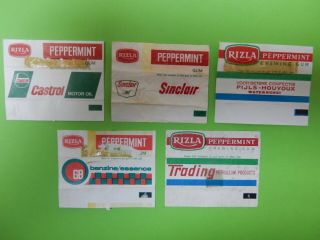 5 Diff.  Chewing Gum Wrappers Rizla Belgium From The 70 