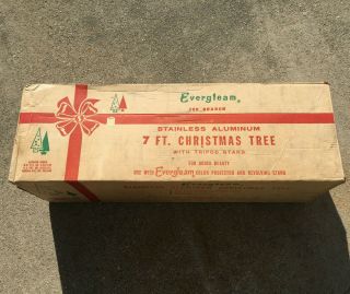 VINTAGE Evergleam 7 Ft 100 - branch Aluminum Christmas Tree w/Box VERY GOOD 2