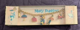 Walt Disney Mary Poppins Charm Bracelet With Box And Card C.  1960 