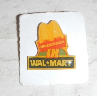 Vintage 1994 Mcdonalds Fast Food Restaurant In Walmart Hat Cap Lapel Pin Pinback
