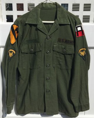 1st Cavalry Division Vietnam Og - 107 Fatigue Shirt Name Specialist Rank Spc5
