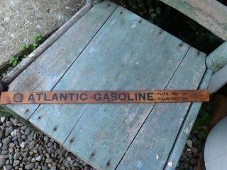 Early Gas Oil Advertising Atlantic Gasoline Wooden Gas Gauge Ford Canisteo Ny