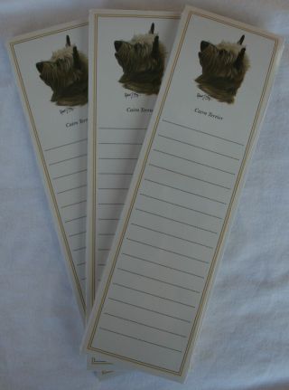 Cairn Terrier Dog Magnetic Notepad Note List Pads - Set Of 3