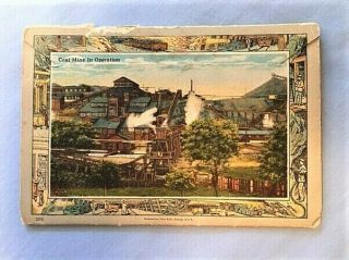Vintage Anthracite Coal Mining Folder,  16 Photos,  1 Cent Postage Era,  Miners