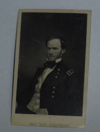 Civil War Union Army Maj.  General William Tecumseh Sherman Cdv Photo 1820 - 1891