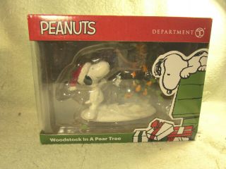 Peanuts Gang Dept.  56 Snoopy / Woodstock In A Pear Tree Figurine Mib