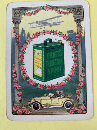 Playing Swap Cards = 1 Old English Wide Pratt’s Perfection Spirits Car Ad