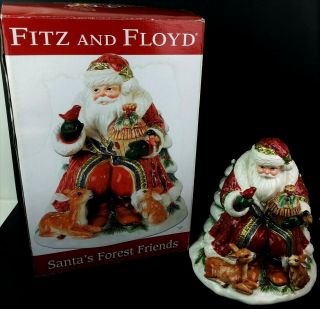 Fitz And Floyd Cookie Jar Santas Forest Friends Christmas 2011 Bunny Fawn
