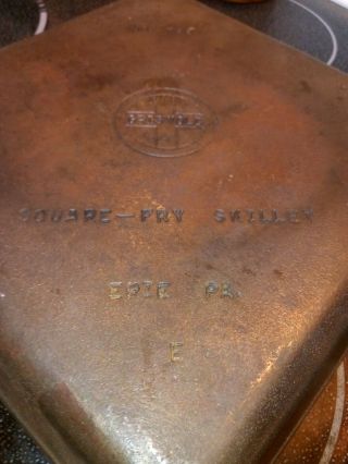 Griswold Cast Iron 768 Square Fry Skillet Pan 3