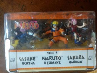 Naruto Shonen Jump Action Figures 2002 Squad 7.  3 Figures Rare