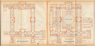 1911 - Antique Map - London - Plan,  British Museum Ground,  First Floor