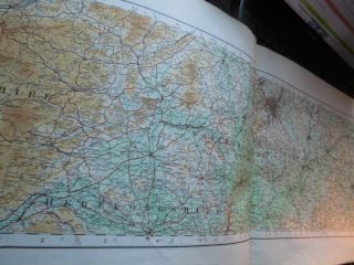 English Central Midlands: A Rare Elongated Ordnance Map - 1922 Topographic Colour