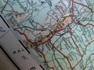 ENGLISH CENTRAL MIDLANDS: A RARE ELONGATED ORDNANCE MAP - 1922 TOPOGRAPHIC COLOUR 3