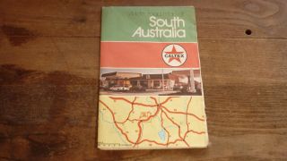 Old Australian Road Map,  Caltex Oil Co Wall Map Of South Australia 1970s