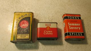 3 Old Spice Tins Blackbird Crown Colony Tones