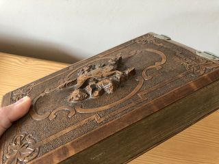 Victorian 1870s Black Forest Carved Wooden Photo Album Retriever Hunting Dog CDV 2