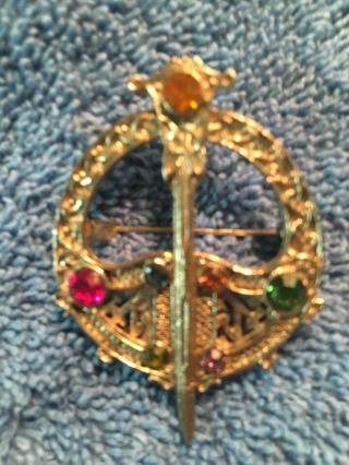 Masonic Shriner’s Pin,  Gorgeous 5 Gemstones
