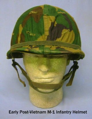 Early Post - Vietnam War M - 1 Infantry Helmet,  Cmp Liner,  1976 Ertl Helmet Cover