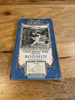 Vintage Ordnance Survey One - Inch Map Of Bodmin,  Fifth Edition,  1934