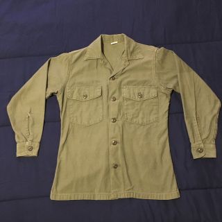 1960s Us Army Og 107 Utility Shirt/jacket,  14 1/2 X 31,  Men’s S/m