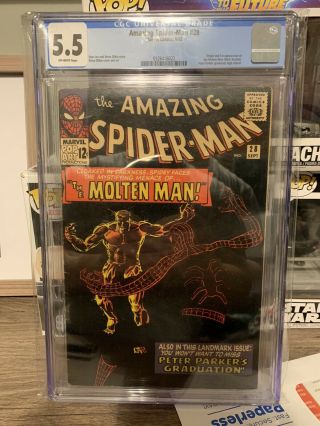 The Spider - Man 28 Cgc 5.  5.  1st Appearance Of Molten Man