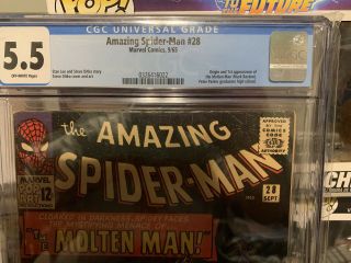 The Spider - Man 28 CGC 5.  5.  1st Appearance Of Molten Man 2