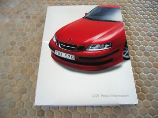 Saab Automobiles Official Autoshow Full Press Kit Cd Brochure 2003 Usa Edition.