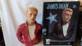 Clay Art 1996 Movie Star James Dean Cookie Jar Mib H178