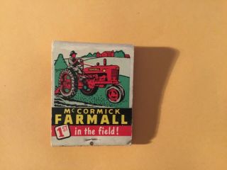 Vintage Full Matchbook,  Mccormick Farmall International Harvester,  Hanna City,  Il