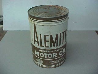 Vintage Alemite Pennsylvania Motor Oil 5 Qt.  Oil Can