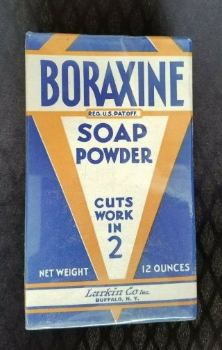 Old Advertising Box Boraxine Soap Powder Larkin Co Buffalo Ny Old Stock