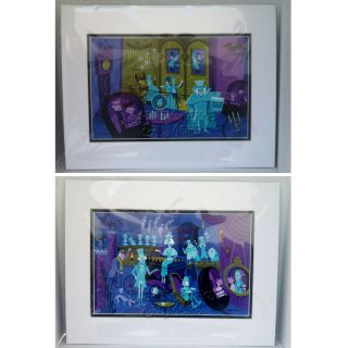 Disney Parks Wonderground Haunted Mansion Shag 31 Ghosts 2 Print Set 14x18 Inch