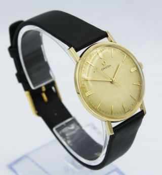Vintage 1967 Omega Watch 14K Gold Filled Men ' s 33mm Ref 6313 Cal 601 Hand Wind 3