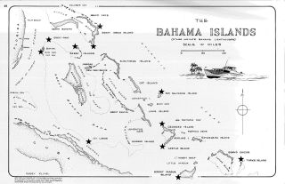 Vintage Bahamas Maps Of Anchorages And Harbors.  7 Maps 11 " X17 ",  1 Chart 37 