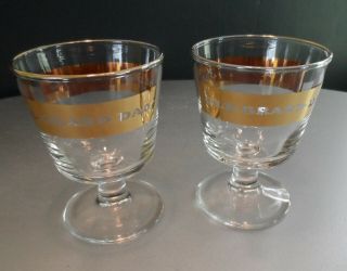 Vintage Old Grand - Dad Whiskey Glasses Set Of 2 Mid Century Cocktail Home Bar