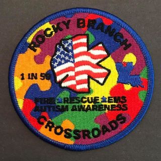 Rocky Branch Louisiana Fire District Autism Awareness Patch Fd Dept (police) Ems