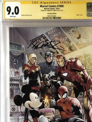 Marvel Comics 1000 CGC 9.  0 D23 Variant 1st Mickey Mouse Signed Humberto Ramos 2