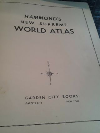 1960 Hammond ' s Supreme World Atlas - Full Color Atlas book 2