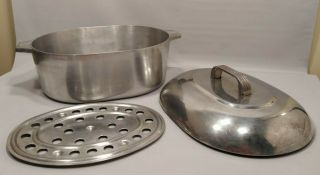 Vintage Ghc Magnalite Aluminum 8 Quart Roaster Dutch Oven Made In The Usa