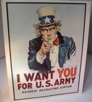 Vietnam Recruiting Station Poster I Want You U S Army Uncle Sam 1976 War Poster