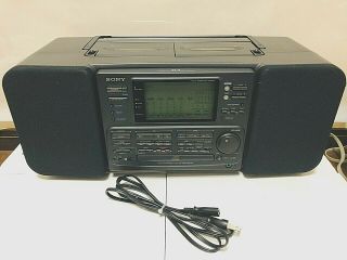 Sony Boombox Zs - 7 Sonahawk Vintage Rétro 1991 Cd Cassette Radio  Japan