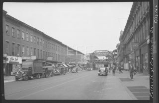1942 Subway Rr Station Fulton St @ Franklin Av Brooklyn Nyc Photo Negative U52