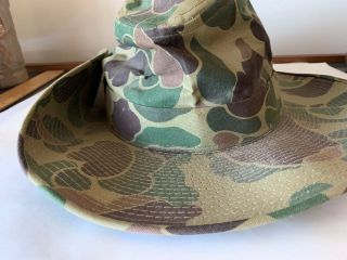 Vintage Duck Hunt Camo Boonie Hat Cowboy Hat Vietnam War Advisor Style Military