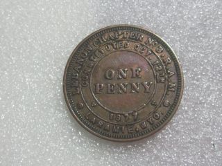 Old Copper One Penny Lebanon Chapter 3 Royal Arch Mason Token One Penny 2