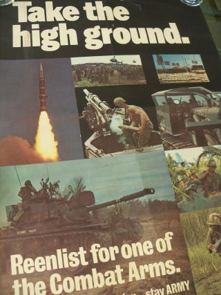 Vietnam Era Army Poster Take The High Ground 1969