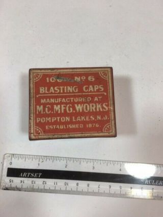 M.  C.  Mfg.  Blasting Cap Tin B