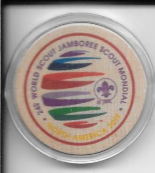 Boy Scout 2019 World Jamboree Adventure Pass Wooden Nickel