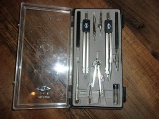 Vintage Alvin Basic - Bow Standard Drawing Set 5 11 Made In Italy