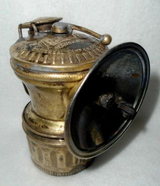 Antique Brass AUTO - LITE Carbide Miner ' s Lamp SHANKLIN MFG CO 3